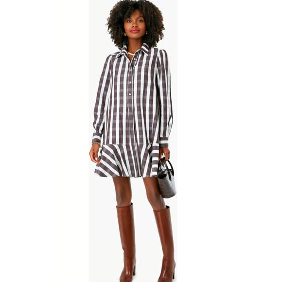 Tuckernuck Espresso Check Callahan Dress size L large - Picture 1 of 5
